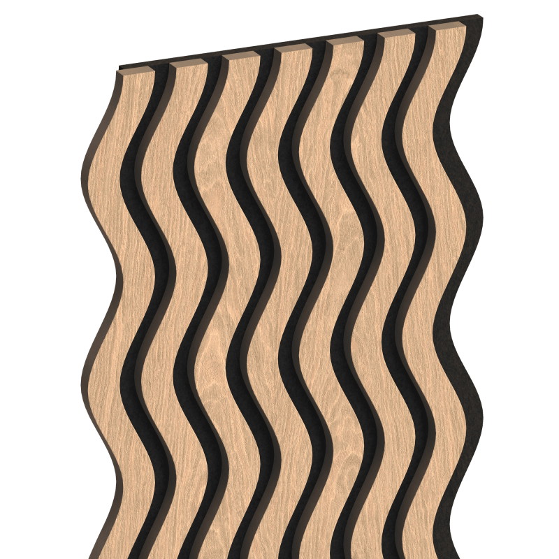 Mexen Lam-SF 02 acoustic wall slats 280 x 30 cm, 9 mm felt, technical veneer, Bleached Oak - S106-280-02-040