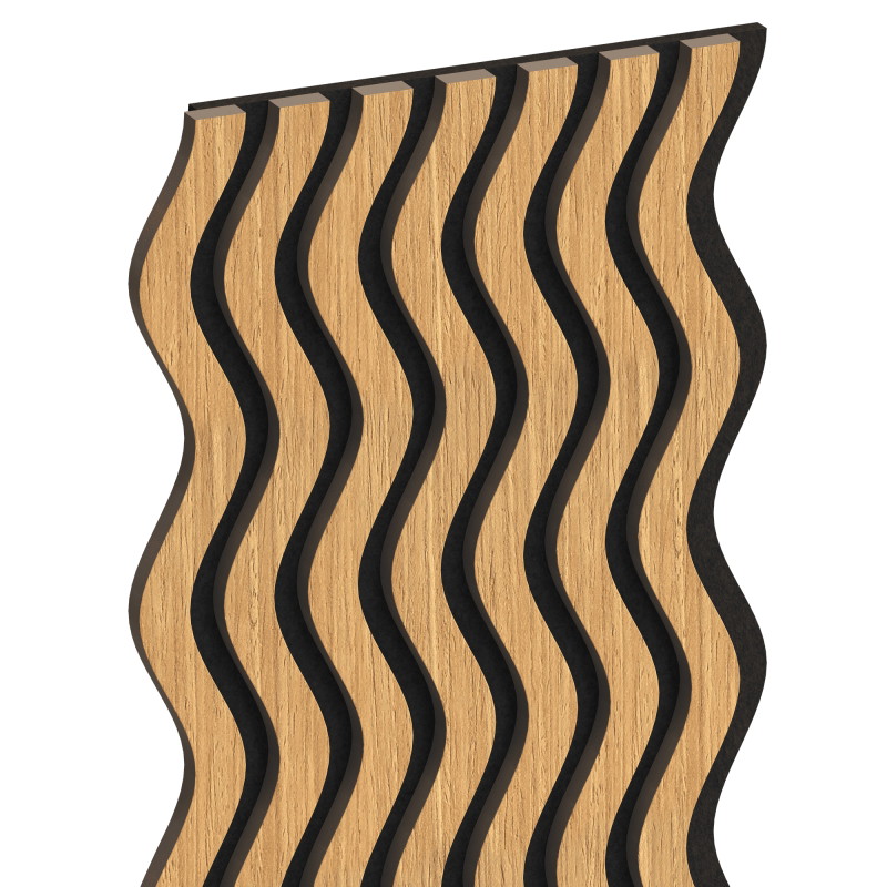 Mexen Lam-SF 02 acoustic wall slats 280 x 30 cm, 9 mm felt, technical veneer, Oak Classic - S106-280-02-041