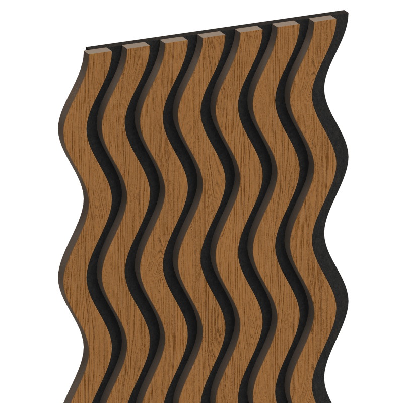 Mexen Lam-SF 02 acoustic wall slats 280 x 30 cm, 9 mm felt, technical veneer, Natural Oak - S106-280-02-042
