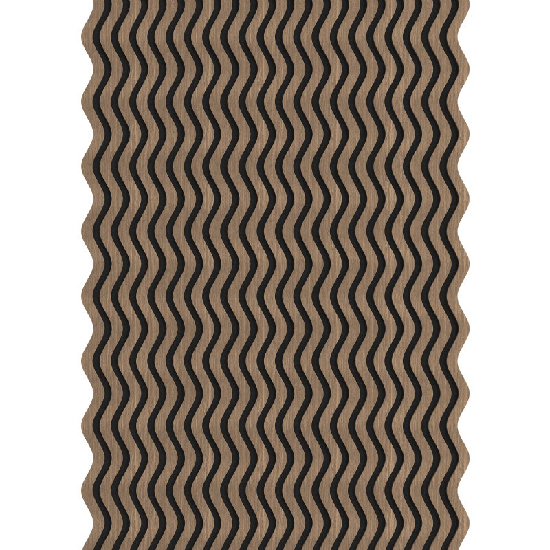 Mexen Lam-SF 02 wall acoustic panels 280 x 30 cm, felt 9 mm, technical veneer, Dark Walnut - S106-280-02-044
