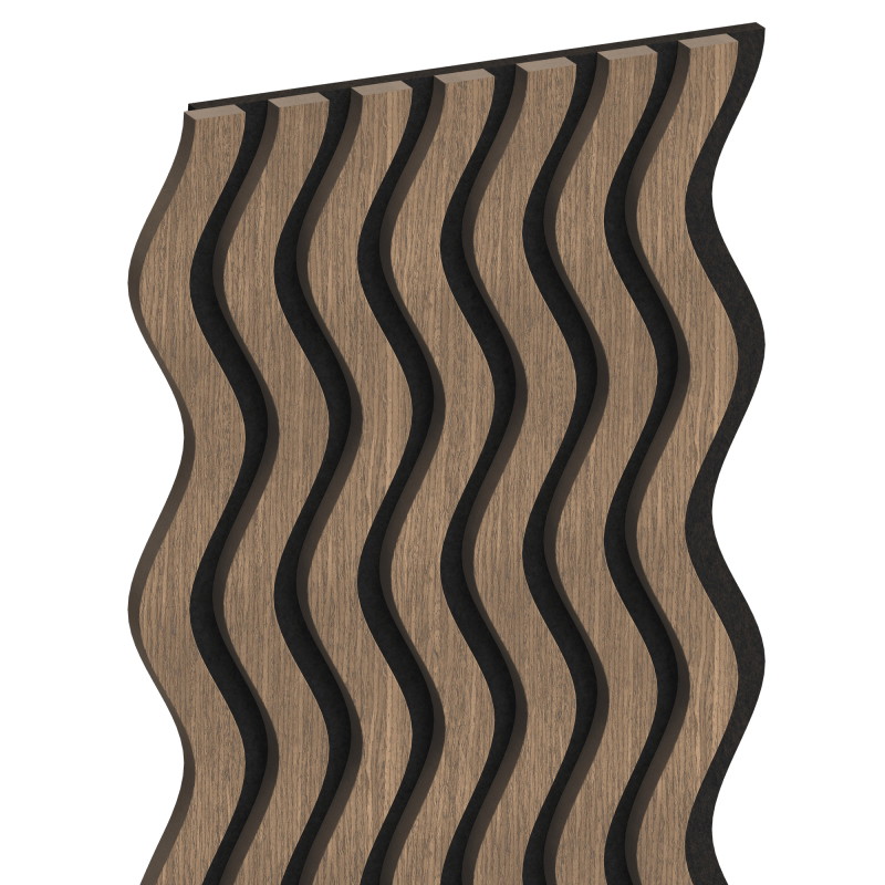 Mexen Lam-SF 02 wall acoustic panels 280 x 30 cm, felt 9 mm, technical veneer, Dark Walnut - S106-280-02-044