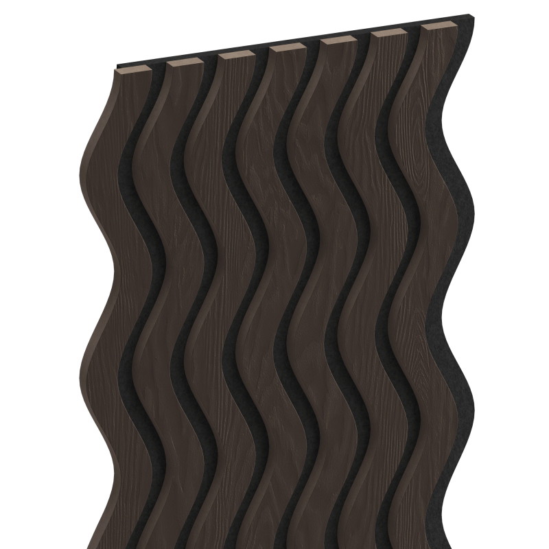 Mexen Lam-SF 02 acoustic wall slats 280 x 30 cm, 9 mm felt, technical veneer, Black Oak - S106-280-02-046