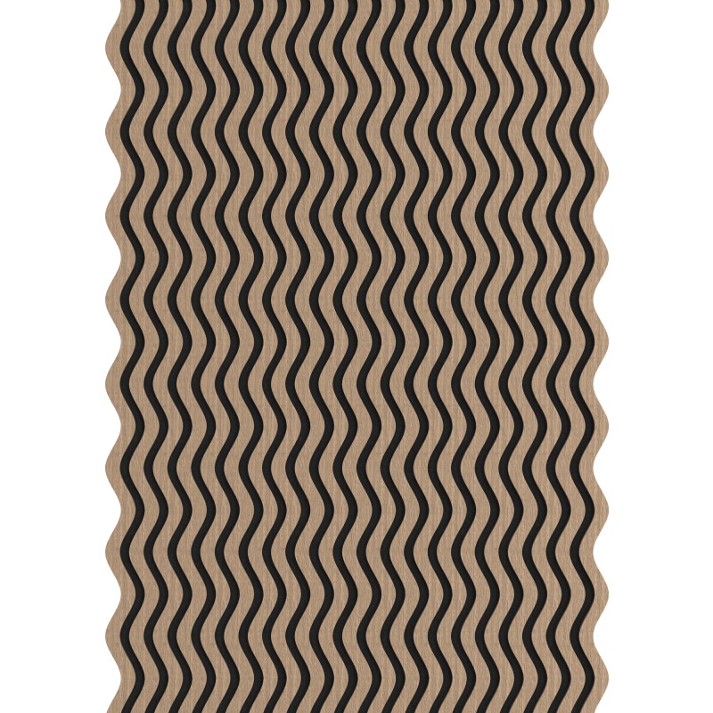 Mexen Lam-SF 02 acoustic wall slats 280 x 30 cm, 9 mm felt, technical veneer, Light Walnut - S106-280-02-047