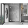 Mexen Mist-H left pivot shower door 120 cm, transparent, brushed nickel - 8A5-120-001-97-00-L
