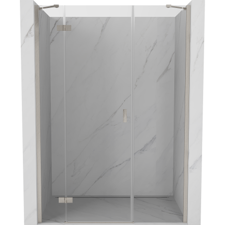 Mexen Mist-H left-hand hinged shower door 135 cm, transparent, brushed nickel - 8A5-135-001-97-00-L
