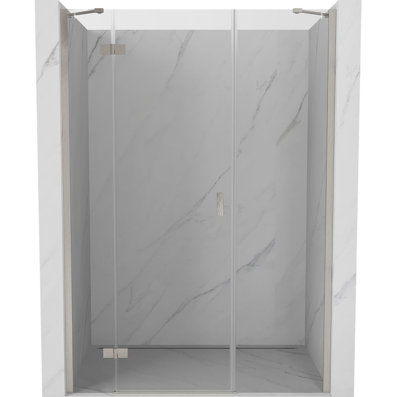 Mexen Mist-H left hinged shower door 140 cm, transparent, brushed nickel - 8A5-140-001-97-00-L