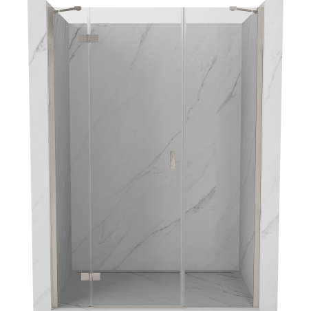 Mexen Mist-H left hinged shower door 155 cm, transparent, brushed nickel - 8A5-155-001-97-00-L