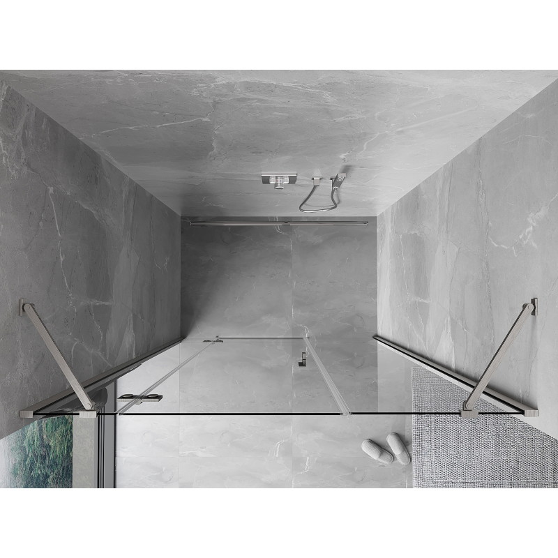 Mexen Mist-H left hinged shower door 160 cm, transparent, brushed nickel - 8A5-160-001-97-00-L