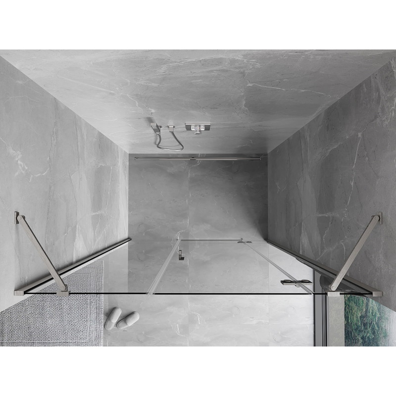 Mexen Mist-H right-hinged shower door 120 cm, transparent, brushed nickel - 8A5-120-001-97-00-P