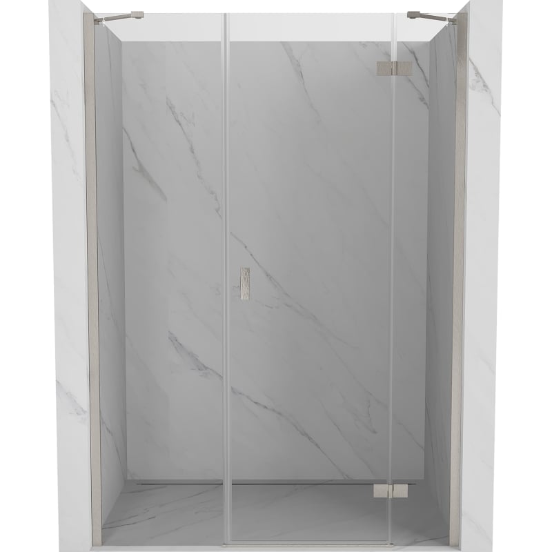Mexen Mist-H right hinged shower door 150 cm, transparent, brushed nickel - 8A5-150-001-97-00-P