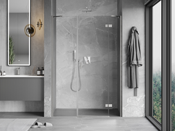 Mexen Mist-H hinged right shower door 160 cm, transparent, brushed nickel - 8A5-160-001-97-00-P