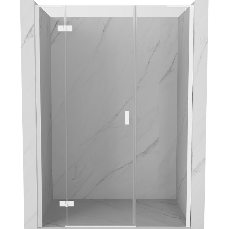 Mexen Mist-H L left hinged shower door 140 cm, transparent, white - 8A5L-140-001-20-00-L