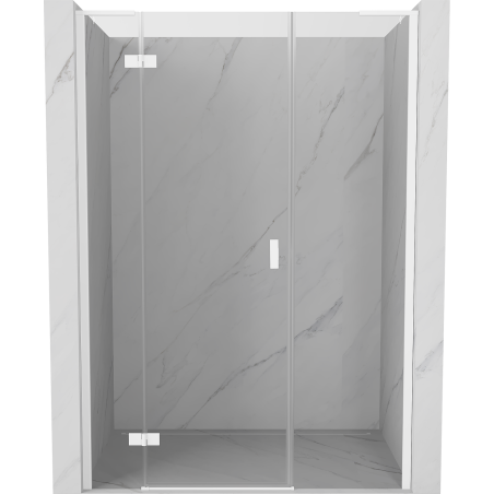 Mexen Mist-H L left hinged shower door 140 cm, transparent, white - 8A5L-140-001-20-00-L