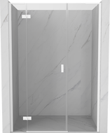 Mexen Mist-H L left hinged shower door 140 cm, transparent, white - 8A5L-140-001-20-00-L