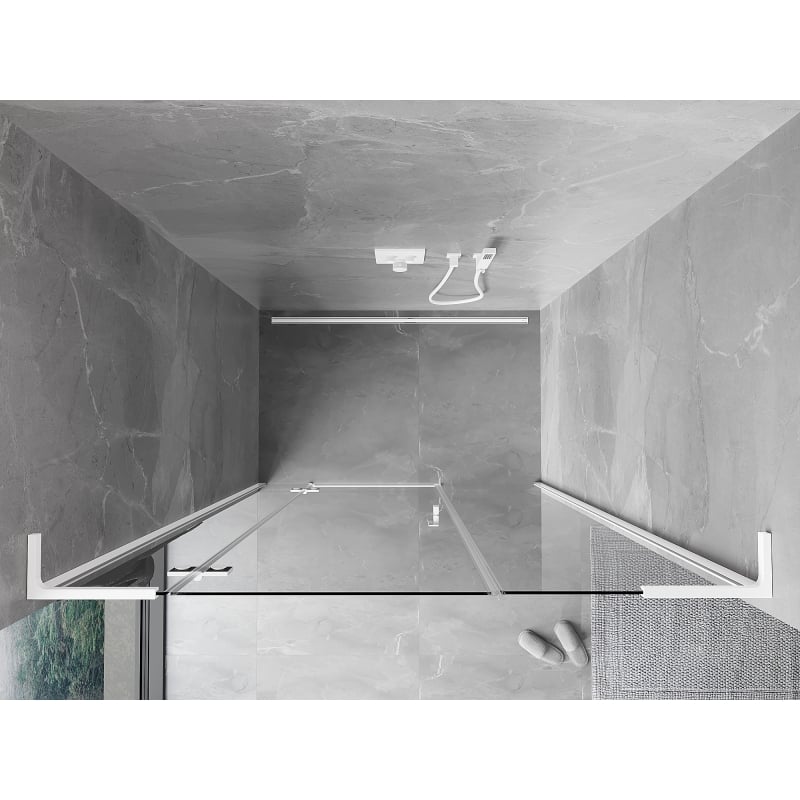 Mexen Mist-H L left swing shower door 160 cm, transparent, white - 8A5L-160-001-20-00-L