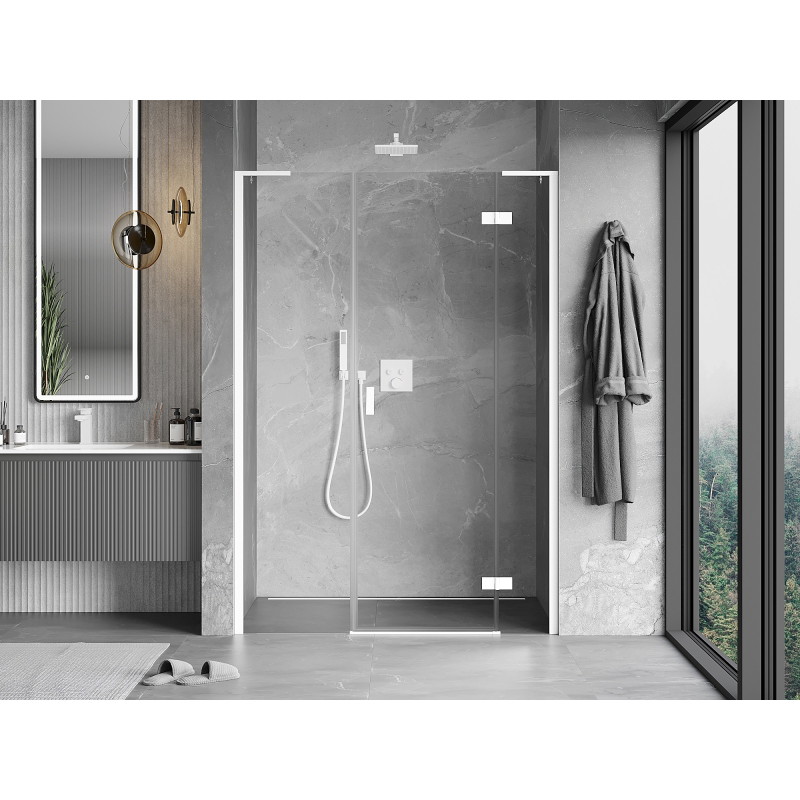 Mexen Mist-H L right hinged shower door 120 cm, transparent, white - 8A5L-120-001-20-00-P