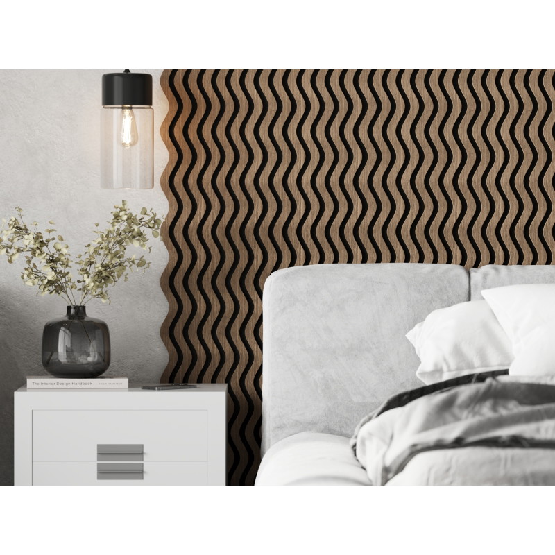 Mexen Lam-SF 02 wall acoustic panels 280 x 30 cm, felt 9 mm, technical veneer, Dark Walnut - S106-280-02-044