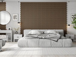 Mexen Lam-SF 02 wall acoustic panels 280 x 30 cm, felt 9 mm, technical veneer, Dark Walnut - S106-280-02-044