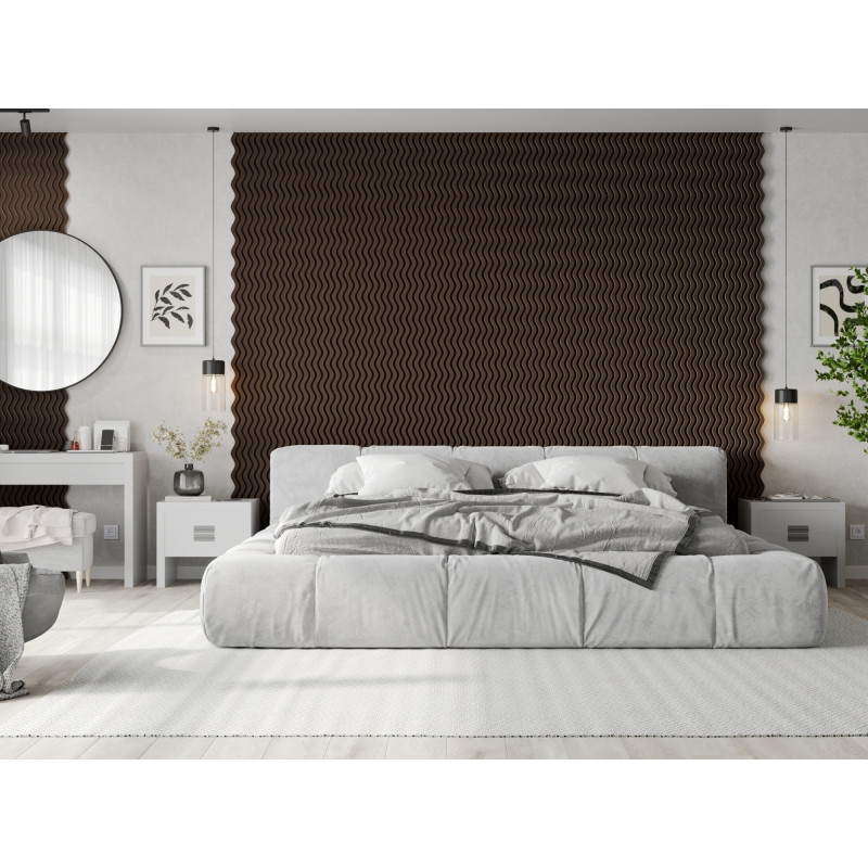 Mexen Lam-SF 02 acoustic wall slats 280 x 30 cm, 9 mm felt, technical veneer, Mocca Oak - S106-280-02-045