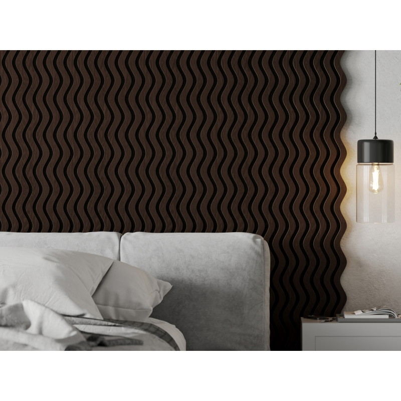 Mexen Lam-SF 02 acoustic wall slats 280 x 30 cm, 9 mm felt, technical veneer, Black Oak - S106-280-02-046