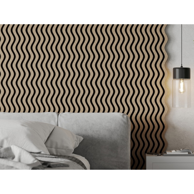 Mexen Lam-SF 02 acoustic wall slats 280 x 30 cm, 9 mm felt, technical veneer, Light Walnut - S106-280-02-047