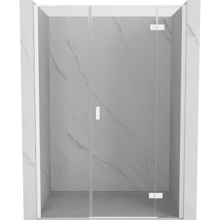 Mexen Mist-H L right-hinged shower door 130 cm, transparent, white - 8A5L-130-001-20-00-P