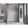 Mexen Mist-H L right-hand side hinged shower door 145 cm, transparent, white - 8A5L-145-001-20-00-P