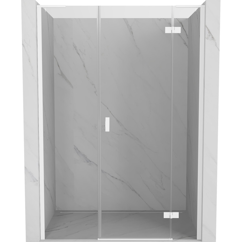 Mexen Mist-H L right-hand side hinged shower door 145 cm, transparent, white - 8A5L-145-001-20-00-P