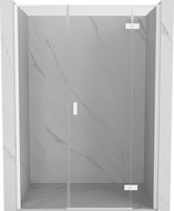 Mexen Mist-H L right-hand side hinged shower door 145 cm, transparent, white - 8A5L-145-001-20-00-P