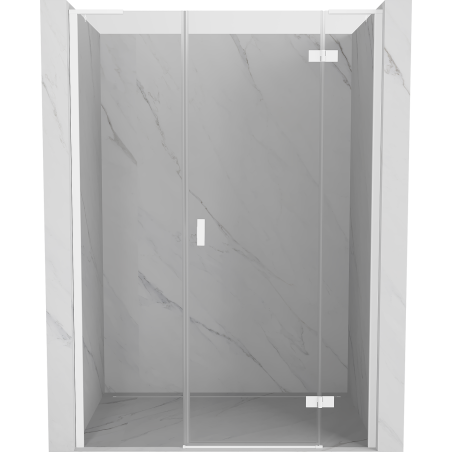 Mexen Mist-H L right-hinged shower door 160 cm, transparent, white - 8A5L-160-001-20-00-P