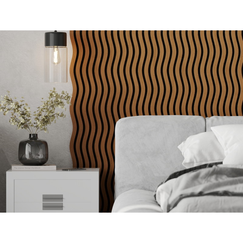 Mexen Lam-SF 01 acoustic wall slats 280 x 30 cm, 9 mm felt, technical veneer, Natural Oak - S106-280-01-042