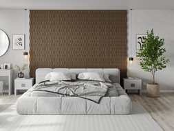 Mexen Lam-F Acoustic Wall Slats 275 x 30 cm, 8 mm Felt, Technical Veneer, Golden Oak - S105-275307-3015-003