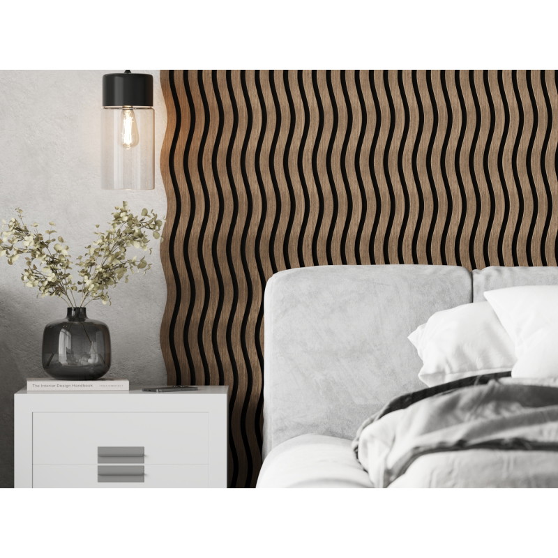 Mexen Lam-SF 01 acoustic wall slats 280 x 30 cm, 9 mm felt, technical veneer, Dark Walnut - S106-280-01-044