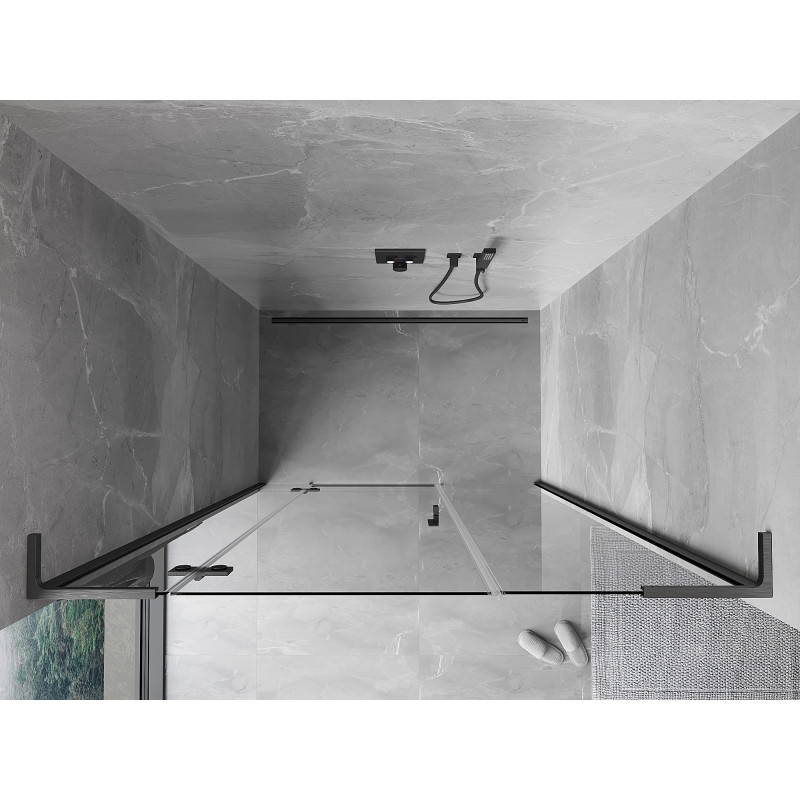 Mexen Mist-H L Left-hinged shower door 125 cm, transparent, brushed gun gray - 8A5L-125-001-66-00-L