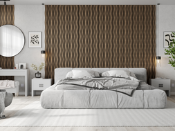 Mexen Lam-SF 01 Lam-SF 26 Acoustic Wall Slats 280 x 30 cm, 9 mm Felt, Technical Veneer, Dark Walnut - S106-280-26-044