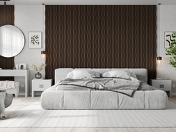 Mexen Lam-SF 01 Lam-SF 26 Acoustic Wall Slats 280 x 30 cm, 9 mm Felt, Technical Veneer, Mocca Oak - S106-280-26-045
