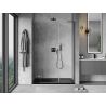 Mexen Mist-H L left hinged shower door 130 cm, transparent, brushed gun gray - 8A5L-130-001-66-00-L