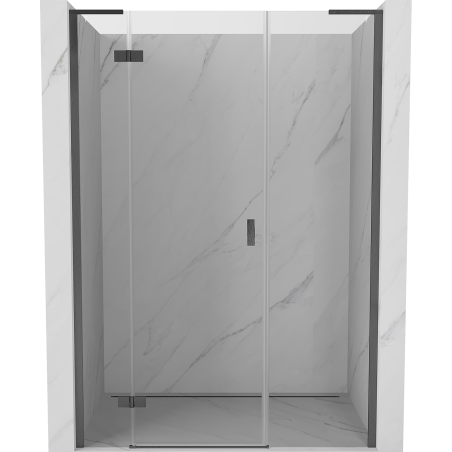 Mexen Mist-H L left hinged shower door 130 cm, transparent, brushed gun gray - 8A5L-130-001-66-00-L