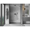 Mexen Mist-H L left pivot shower door 140 cm, transparent, brushed gun gray - 8A5L-140-001-66-00-L