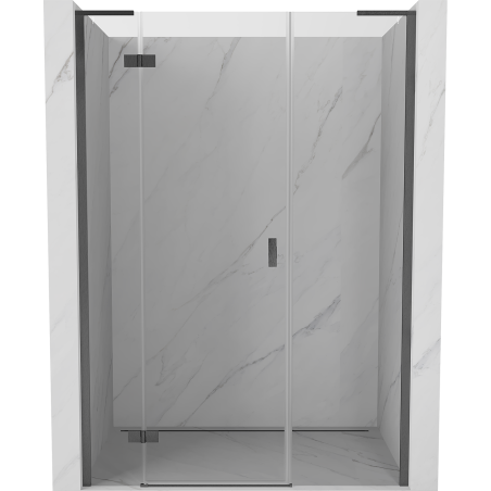 Mexen Mist-H L left hinged shower door 155 cm, transparent, brushed gun gray - 8A5L-155-001-66-00-L