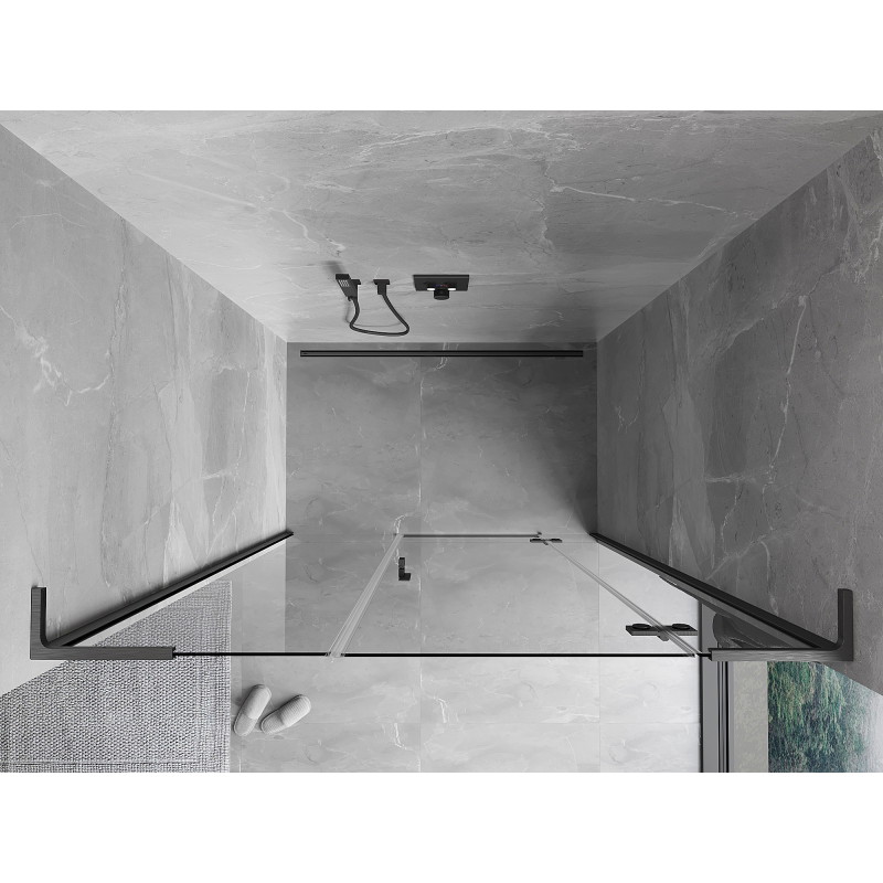 Mexen Mist-H L right-hinged shower door 125 cm, transparent, brushed gun gray - 8A5L-125-001-66-00-P