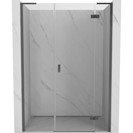 Mexen Mist-H L right-hinged shower door 125 cm, transparent, brushed gun gray - 8A5L-125-001-66-00-P