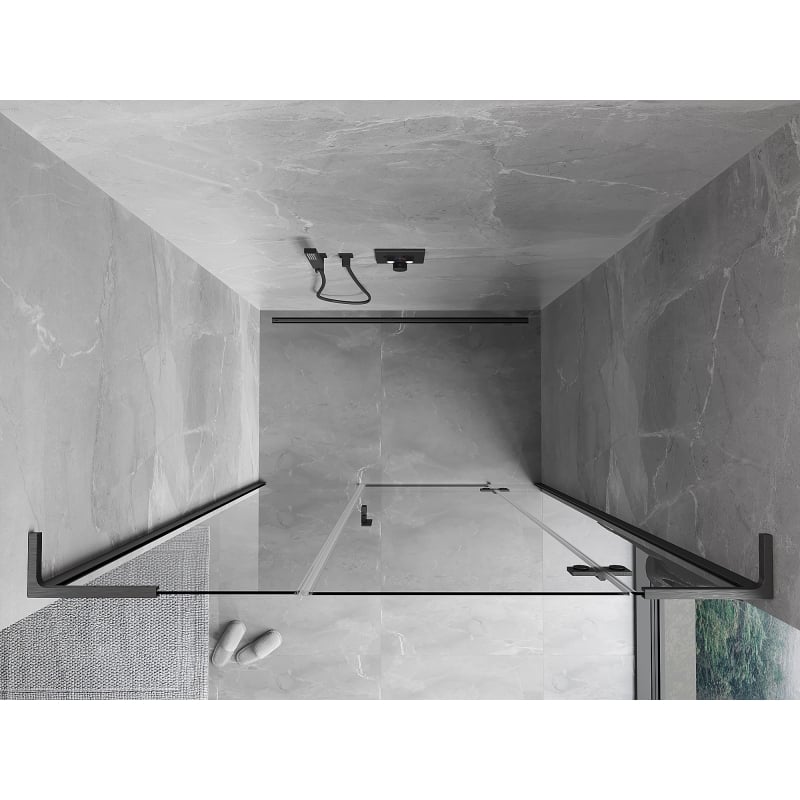 Mexen Mist-H L right hinged shower door 150 cm, transparent, brushed gun gray - 8A5L-150-001-66-00-P