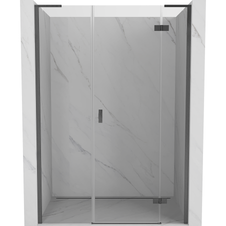 Mexen Mist-H L right-hinged shower door 160 cm, transparent, brushed gun gray - 8A5L-160-001-66-00-P