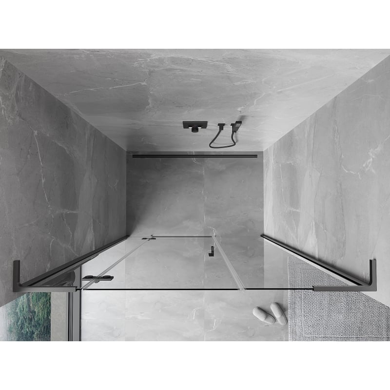 Mexen Mist-H L shower door hinged left 140 cm, transparent, gun metal - 8A5L-140-001-95-00-L