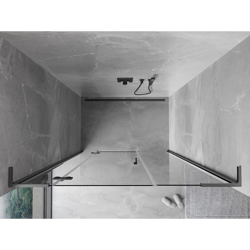 Mexen Mist-H L left swing shower door 145 cm, transparent, gun metal - 8A5L-145-001-95-00-L