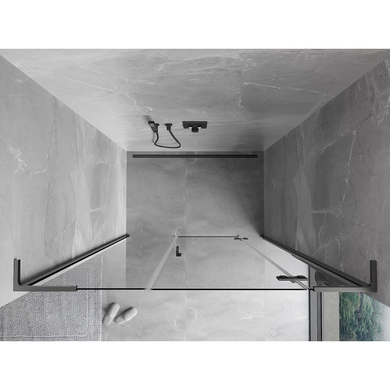 Mexen Mist-H L right pivot shower door 130 cm, transparent, gun metal - 8A5L-130-001-95-00-P