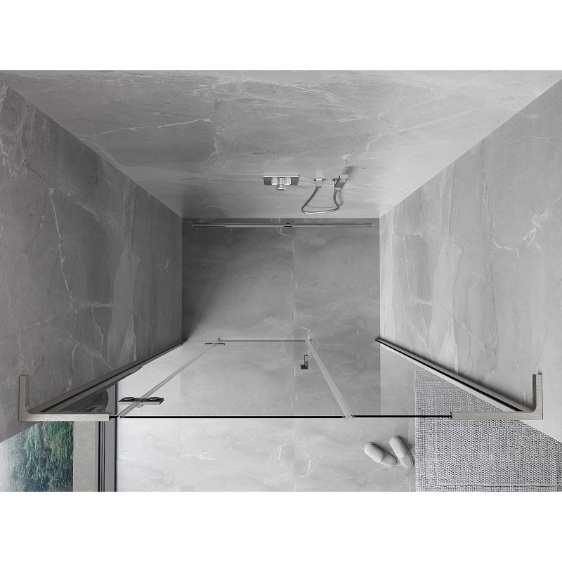 Mexen Mist-H L left hinged shower door 125 cm, transparent, brushed nickel - 8A5L-125-001-97-00-L