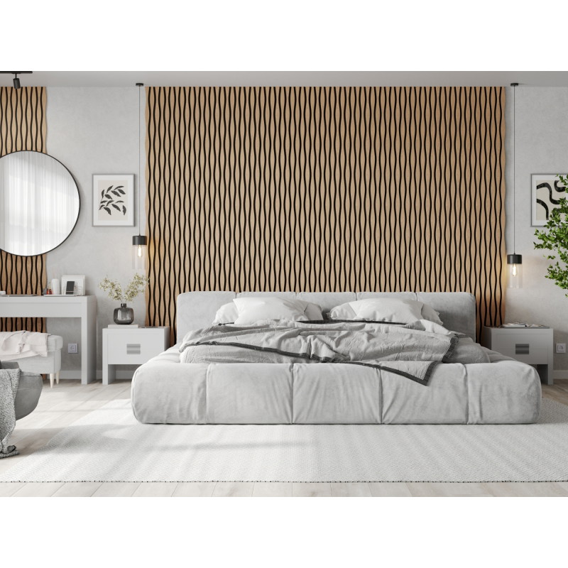 Mexen Lam-SF 01 Lam-SF 26 Acoustic Wall Slats 280 x 30 cm, 9 mm Felt, Technical Veneer, Bleached Oak - S106-280-26-040