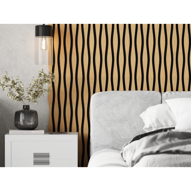 Mexen Lam-SF 01 Lam-SF 26 Acoustic Wall Slats 280 x 30 cm, 9 mm Felt, Technical Veneer, Classic Oak - S106-280-26-041